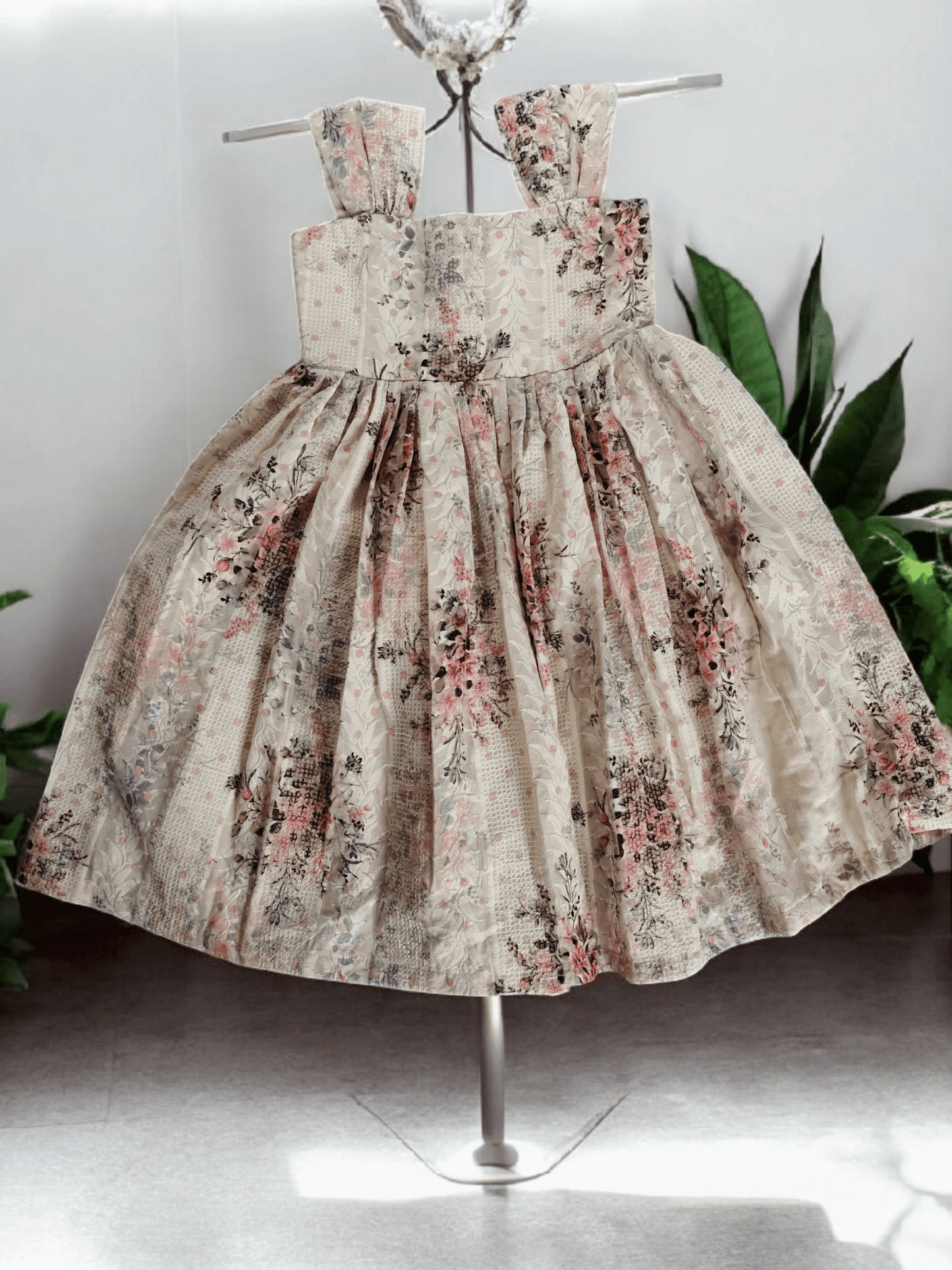 Girls Elegant Floral Cotton Dress - CottyLand