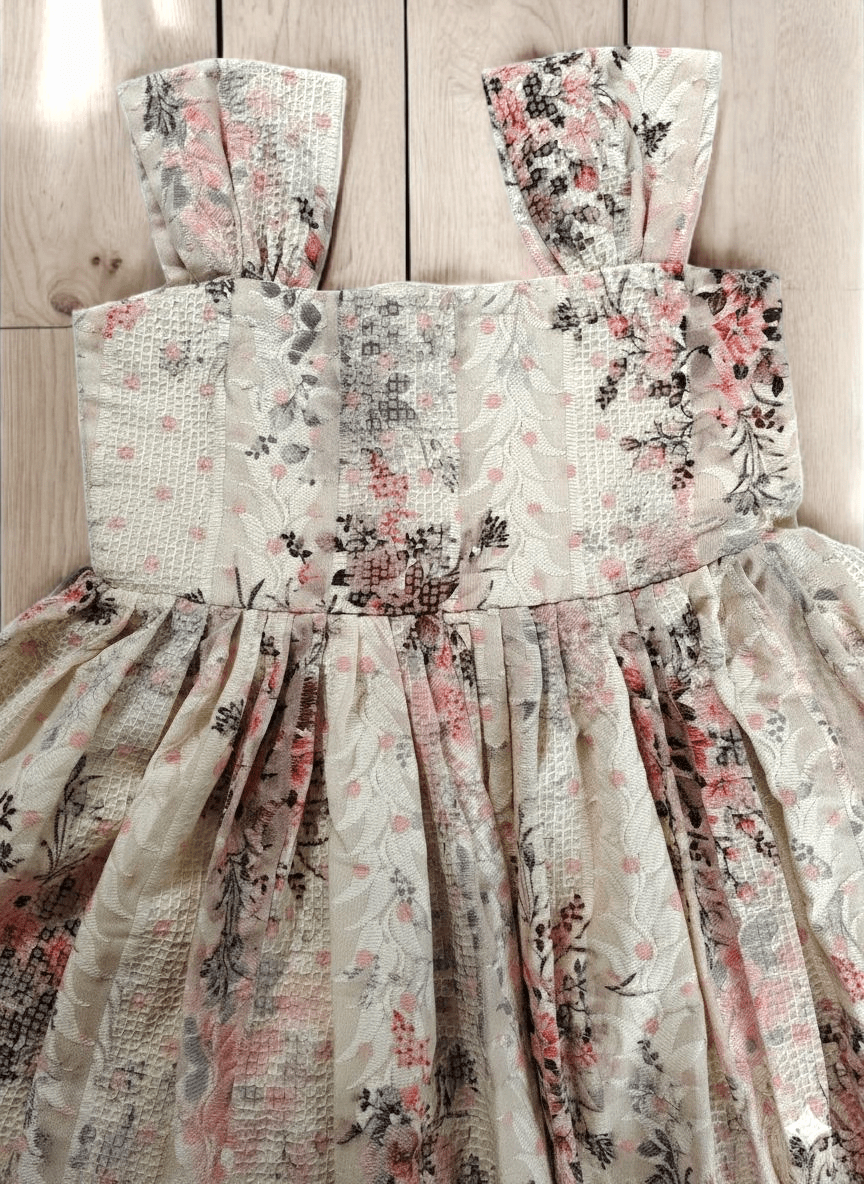 Girls Elegant Floral Cotton Dress - CottyLand