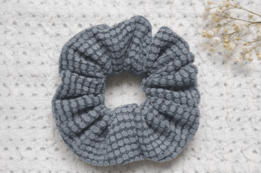 Grey Textured Hair Scrunchie - CottyLand